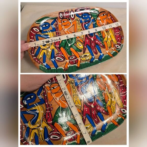 Wooden Patachitra Art Handpainted Tray Mango Wood Painted Tray - Picture 2 of 8